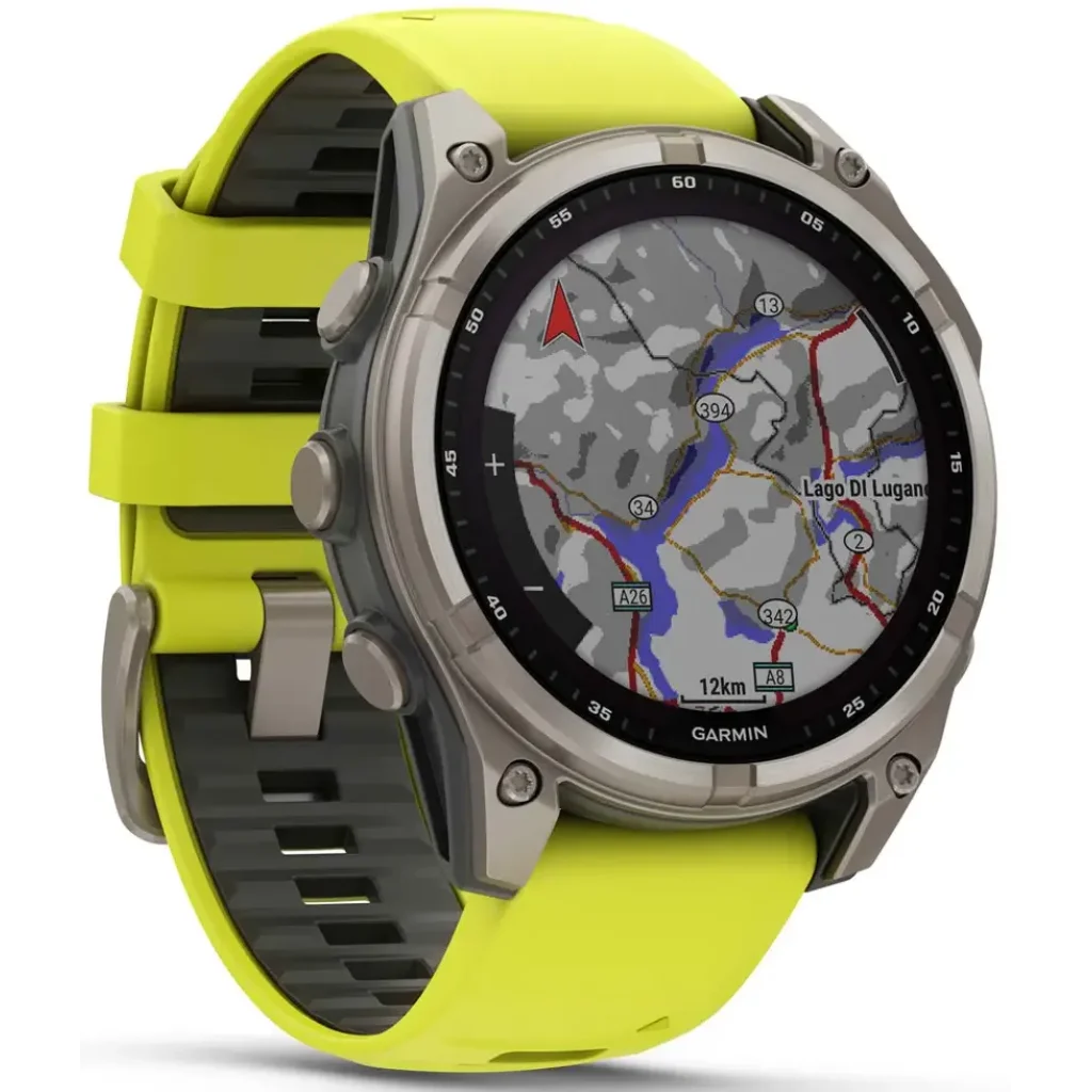 Смарт-годинник Garmin Fenix 8 47mm Solar Sapphire Titanium with Amp Yellow/Graphite Silicone Band (010-02906-20/21)