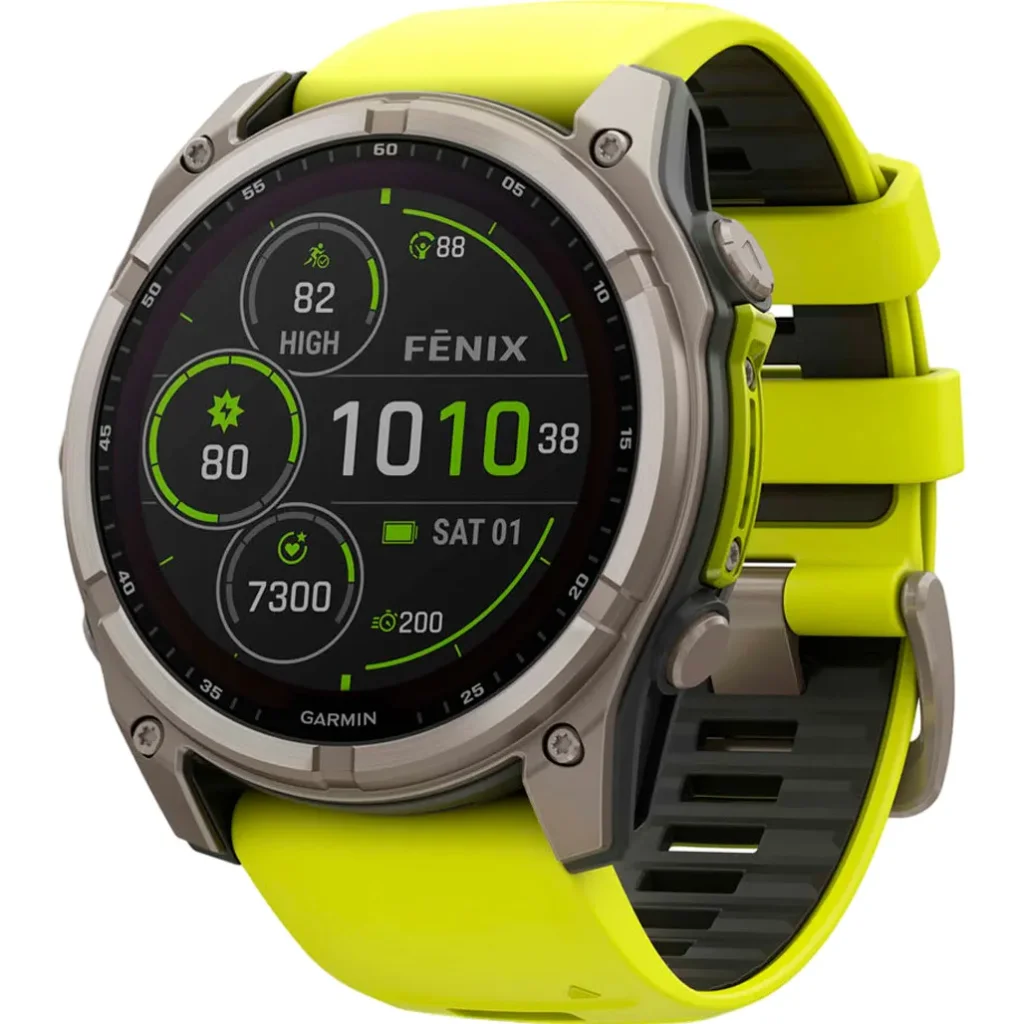 Смарт-годинник Garmin Fenix 8 51mm Solar Sapphire Titanium with Amp Yellow/Graphite Silicone Band (010-02907-20/21)