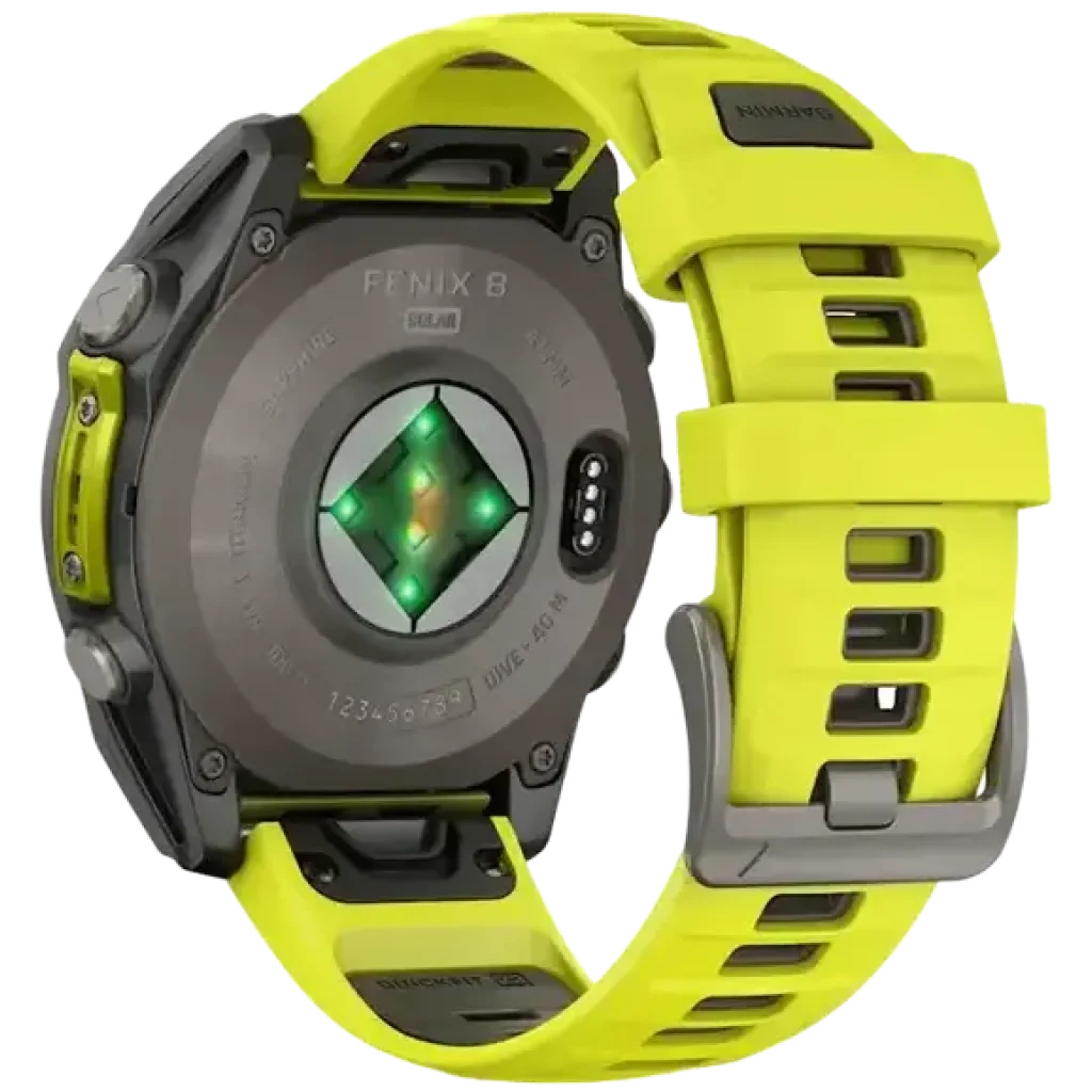 Смарт-годинник Garmin Fenix 8 51mm Solar Sapphire Titanium with Amp Yellow/Graphite Silicone Band (010-02907-20/21)