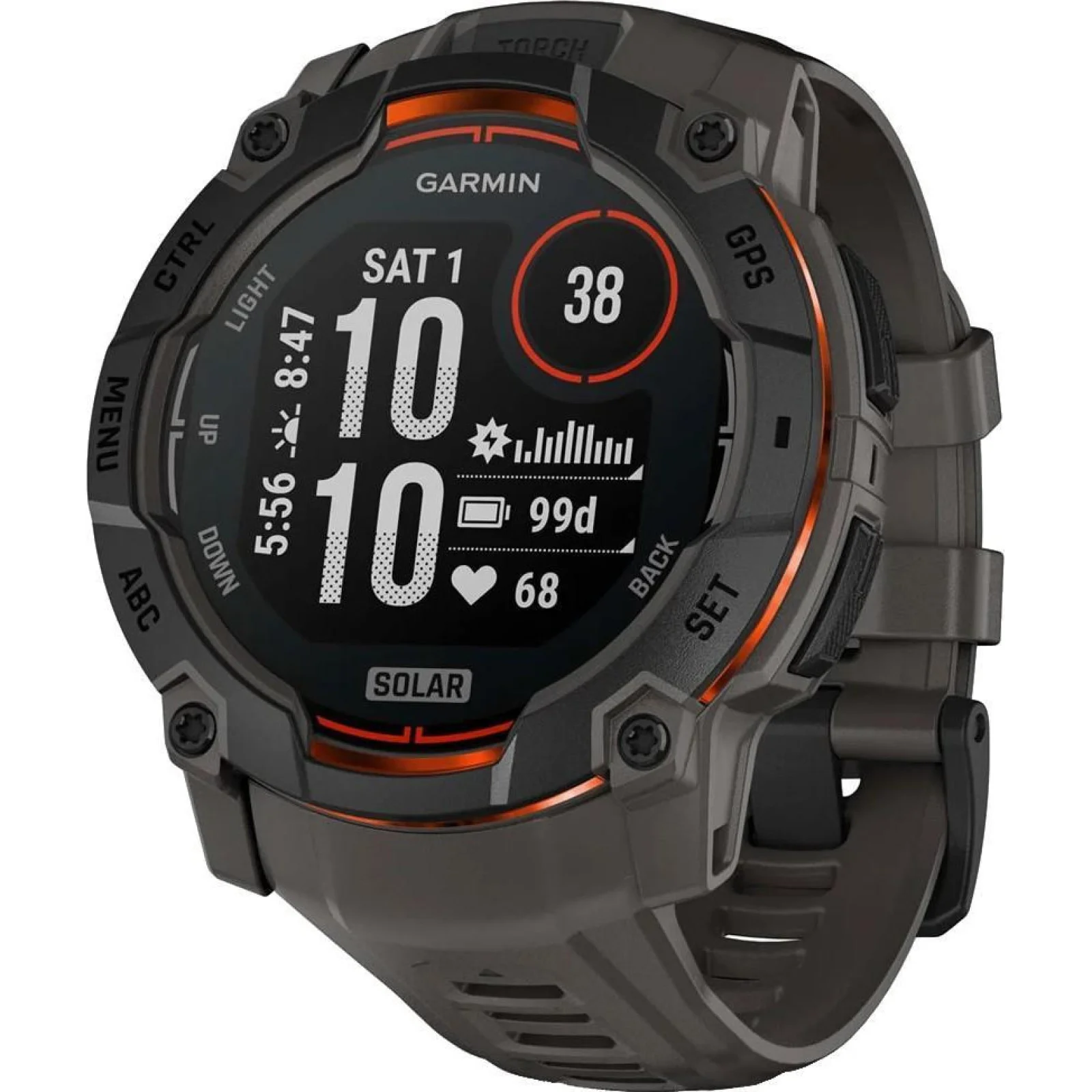 Смарт-годинник Garmin Instinct 3 50mm Solar Black with Charcoal Band (010-02935-00/40)