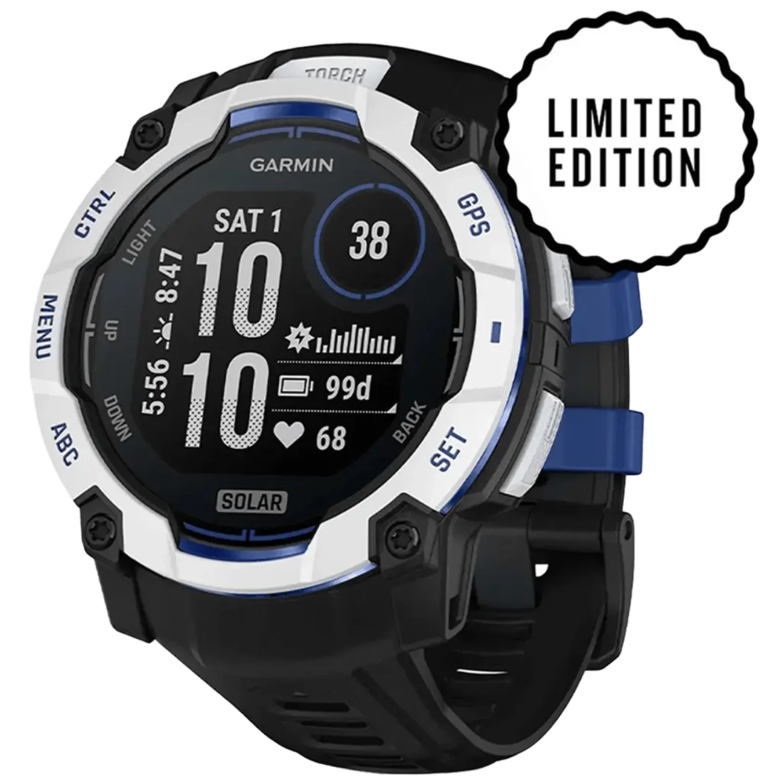 Смарт-годинник Garmin Instinct 3 50mm Solar Whitestone with Black Band (010-02935-03)