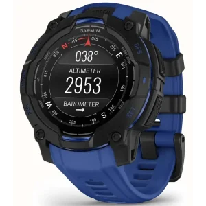 Смарт-годинник Garmin Instinct 3 45mm AMOLED Black with Blue Band (010-02936-03)