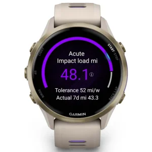 Смарт-годинник Garmin Forerunner 970 Soft Gold Titanium with French Gray Case and French Gray/Translucent Indigo Band (010-02969-02/12)