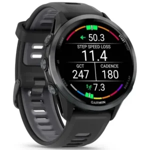 Смарт-годинник Garmin Forerunner 970 Carbon Gray DLC Titanium with Black Case and Black/Translucent Whitestone Band (010-02969-00/10)