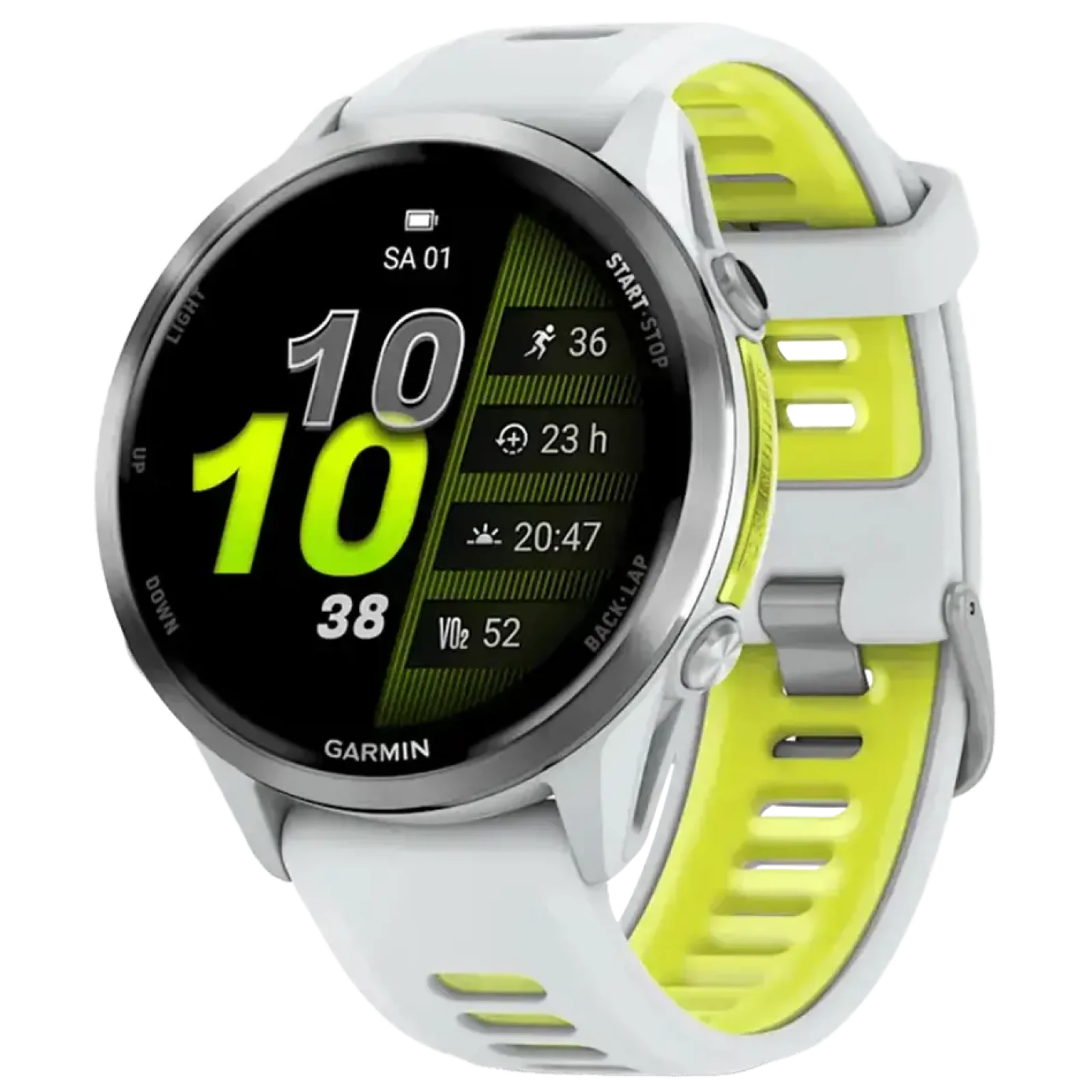 Смарт-часы Garmin Forerunner 970 Titanium with Whitestone Case and Whitestone/Translucent Amp Yellow Band (010-02969-01/11/61) UA