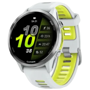 Смарт-годинник Garmin Forerunner 970 Titanium with Whitestone Case and Whitestone/Translucent Amp Yellow Band (010-02969-01/11)