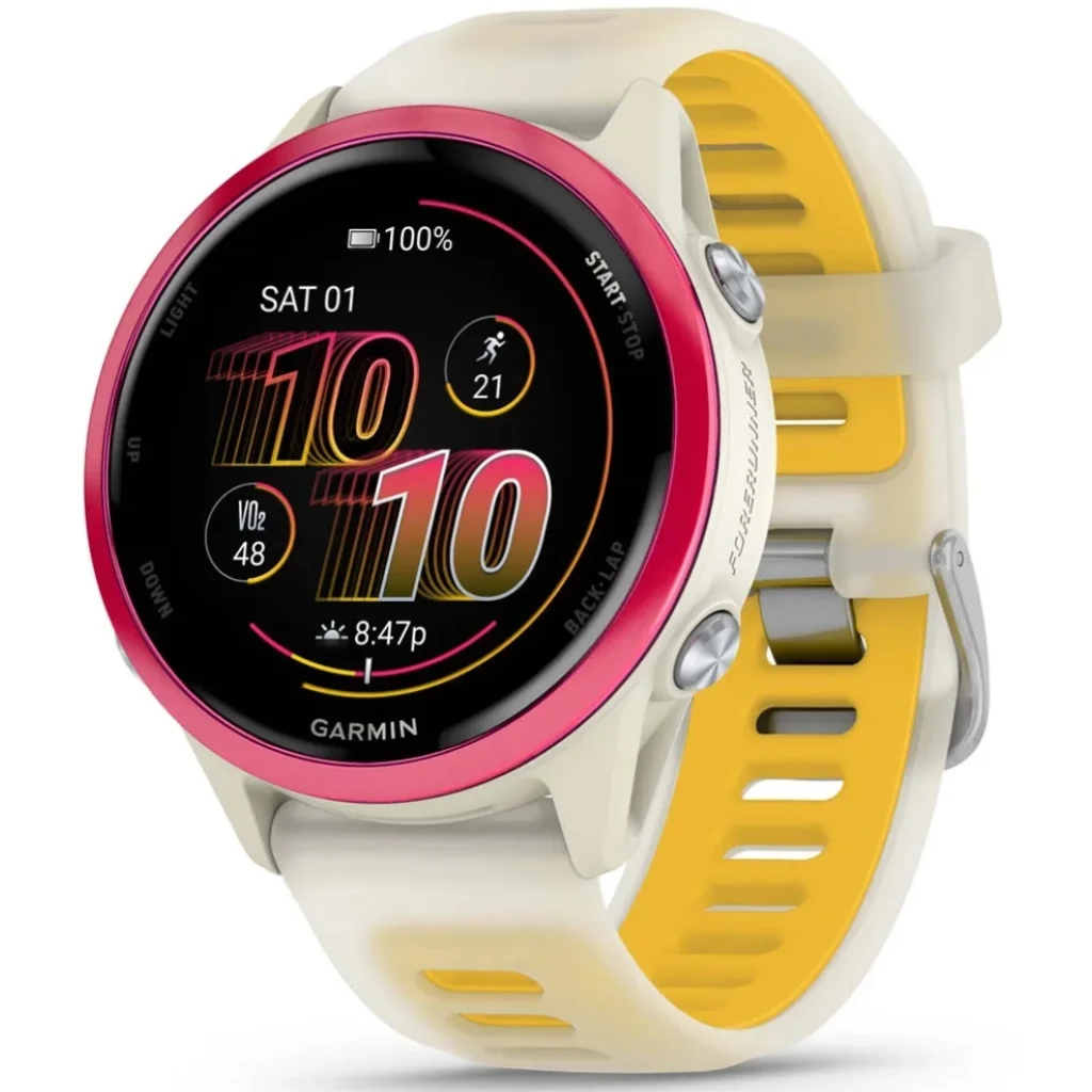 Смарт-часы Garmin Forerunner 570 42mm Raspberry Aluminum with Translucent Bone/Mango Band (010-02970-02)