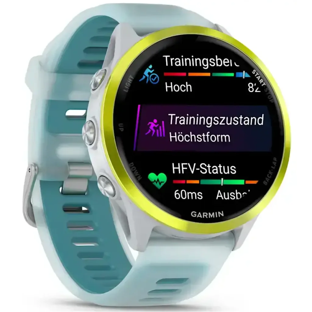 Смарт-часы Garmin Forerunner 570 47mm Amp Yellow Aluminum with Translucent Whitestone/Turquoise Band (010-02971-01)