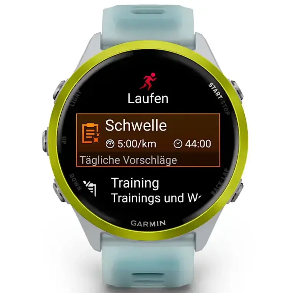Смарт-часы Garmin Forerunner 570 47mm Amp Yellow Aluminum with Translucent Whitestone/Turquoise Band (010-02971-01)
