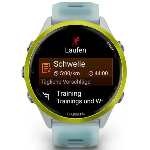 Смарт-часы Garmin Forerunner 570 47mm Amp Yellow Aluminum with Translucent Whitestone/Turquoise Band (010-02971-01)