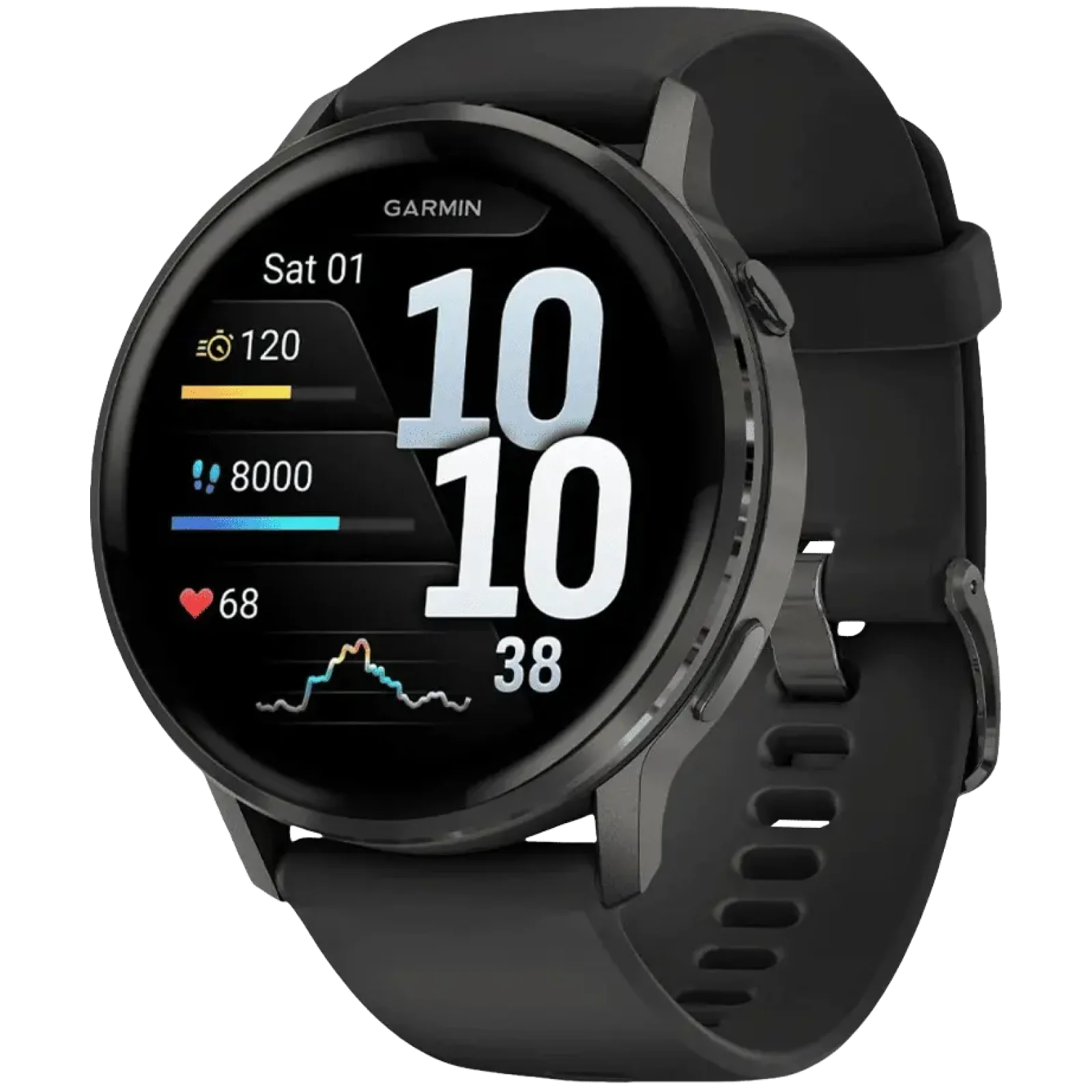 Смарт-годинник Garmin Venu 4 45mm Slate with Black Silicone Band (010-03014-00)