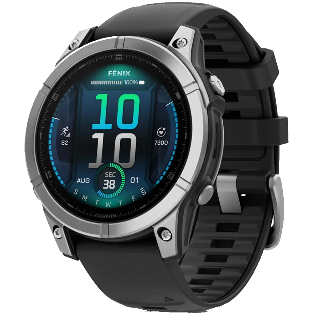 Смарт-часы Garmin Fenix E Amoled 47mm Stainless Steel with Black Silicone Band (010-03025-02/00)