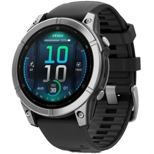 Смарт-годинник Garmin Fenix E Amoled 47mm Stainless Steel with Black Silicone Band (010-03025-02/00)