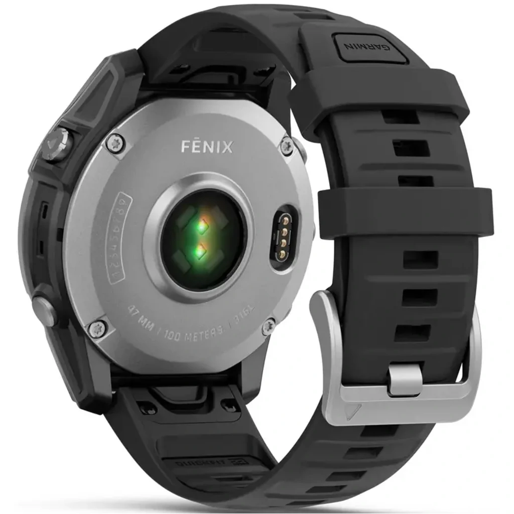 Смарт-часы Garmin Fenix E Amoled 47mm Stainless Steel with Black Silicone Band (010-03025-02/00)