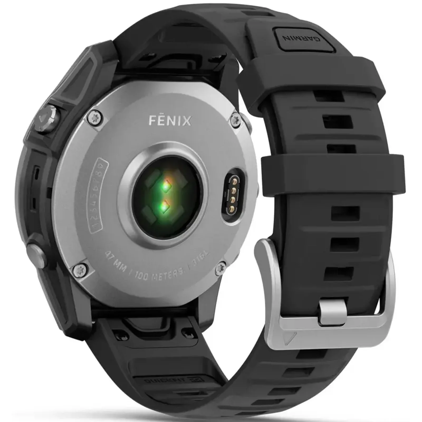 Смарт-годинник Garmin Fenix E Amoled 47mm Stainless Steel with Black Silicone Band (010-03025-02/00)