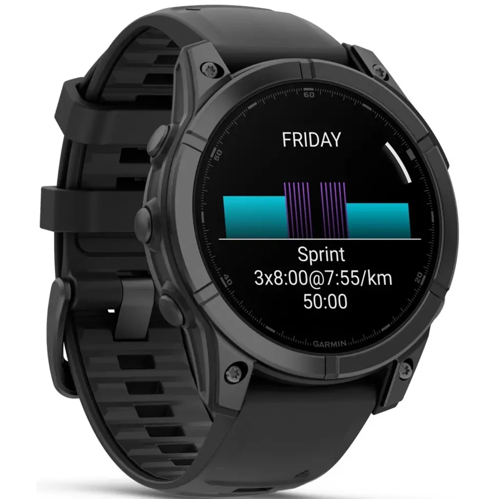 Смарт-годинник Garmin Fenix E Amoled 47mm Slate Gray Steel with Black Silicone Band (010-03025-03/01)