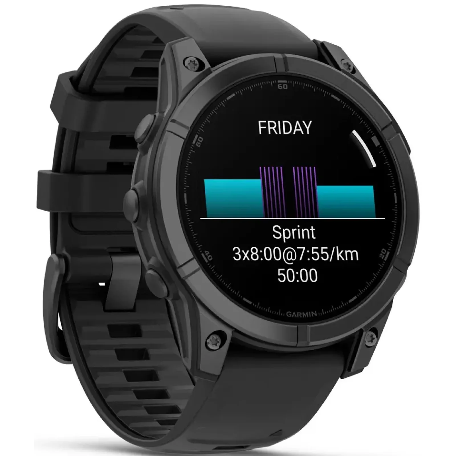 Смарт-годинник Garmin Fenix E Amoled 47mm Slate Gray Steel with Black Silicone Band (010-03025-03/01)