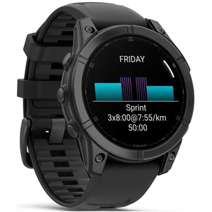 Смарт-годинник Garmin Fenix E Amoled 47mm Slate Gray Steel with Black Silicone Band (010-03025-03/01)