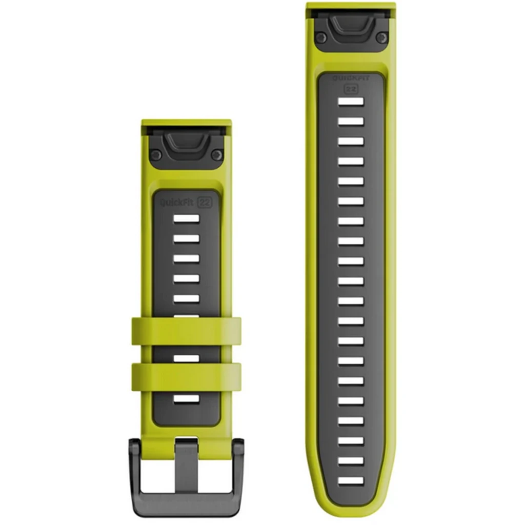 Ремінець Garmin QuickFit 22 Watch Bands Electric Lime/Graphite Silicone (010-13280-03)