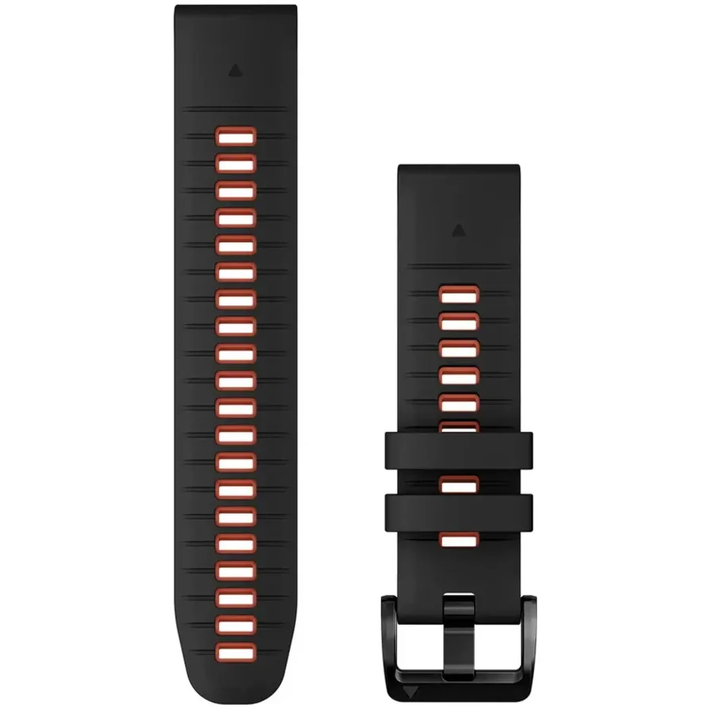 Ремінець Garmin QuickFit 22 Watch Bands Black/Flame Red Silicone (010-13280-06)
