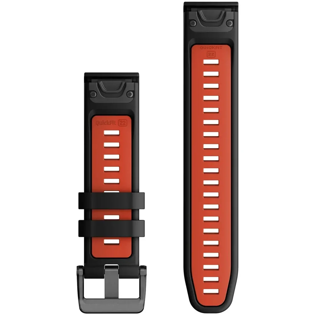 Ремінець Garmin QuickFit 22 Watch Bands Black/Flame Red Silicone (010-13280-06)