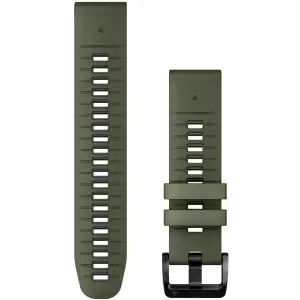 Колір: Сірий - Ремінець Garmin QuickFit 22 Watch Bands Moss/Graphite Silicone (010-13280-07)