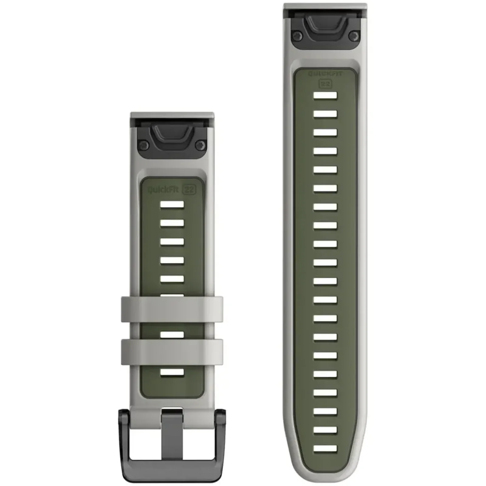 Ремінець Garmin QuickFit 22 Watch Bands Fog Grey/Moss Silicone (010-13280-08)