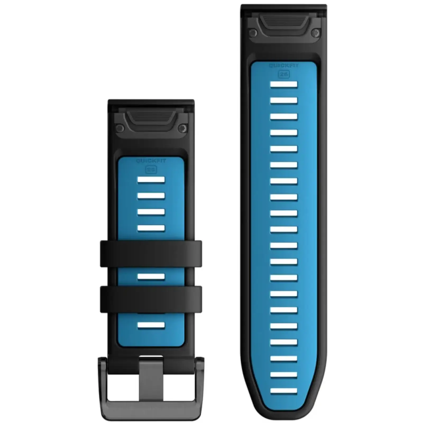 Ремінець Garmin QuickFit 26 Watch Bands Black/Cirrus Blue Silicone (010-13281-05)