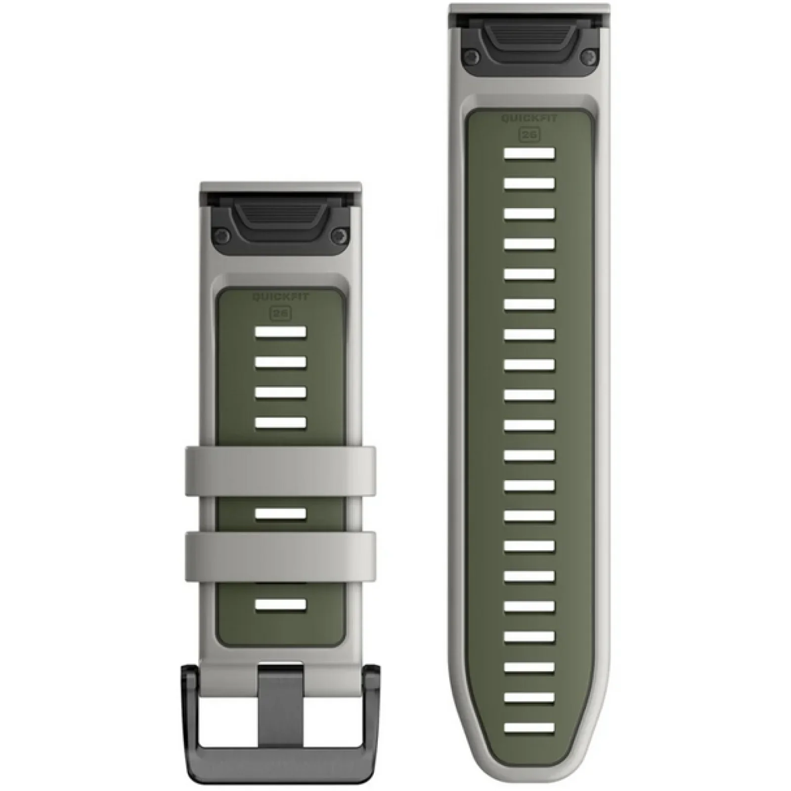 Ремінець Garmin QuickFit 26 Watch Bands Fog Grey/Moss Silicone (010-13281-08)