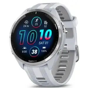 Смарт-годинник Garmin Forerunner 965 Titanium Bezel with Whitestone Case and Whitestone/Powder Gray Silicone Band (010-02809-01/11)
