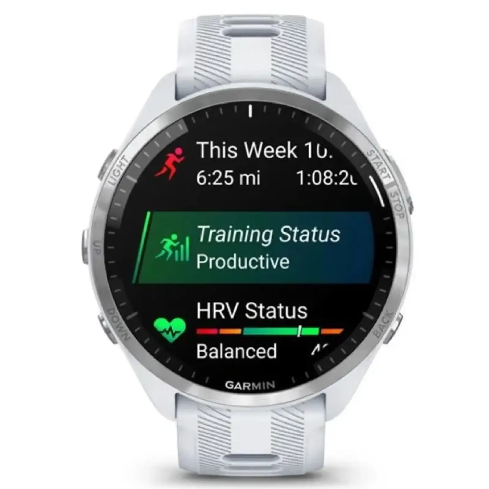 Смарт-годинник Garmin Forerunner 965 Titanium Bezel with Whitestone Case and Whitestone/Powder Gray Silicone Band (010-02809-01/11)