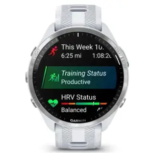 Смарт-годинник Garmin Forerunner 965 Titanium Bezel with Whitestone Case and Whitestone/Powder Gray Silicone Band (010-02809-01/11)