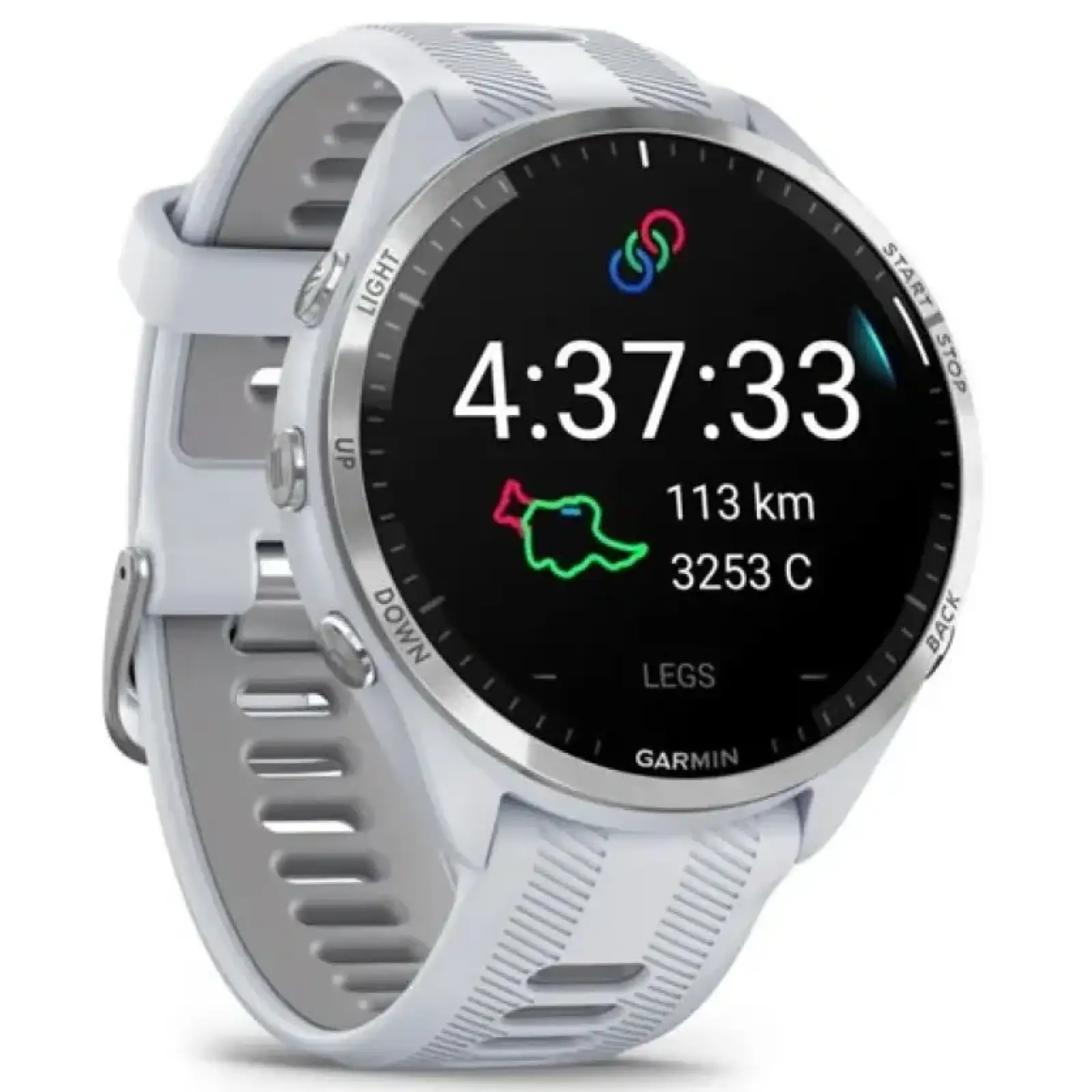 Смарт-годинник Garmin Forerunner 965 Titanium Bezel with Whitestone Case and Whitestone/Powder Gray Silicone Band (010-02809-01/11)