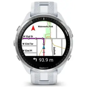 Смарт-годинник Garmin Forerunner 965 Titanium Bezel with Whitestone Case and Whitestone/Powder Gray Silicone Band (010-02809-01/11)