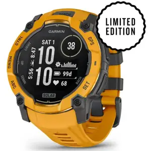 Смарт-годинник Garmin Instinct 3 50mm Solar Sunburst with Sunburst/Gray Band (010-02935-02/42)