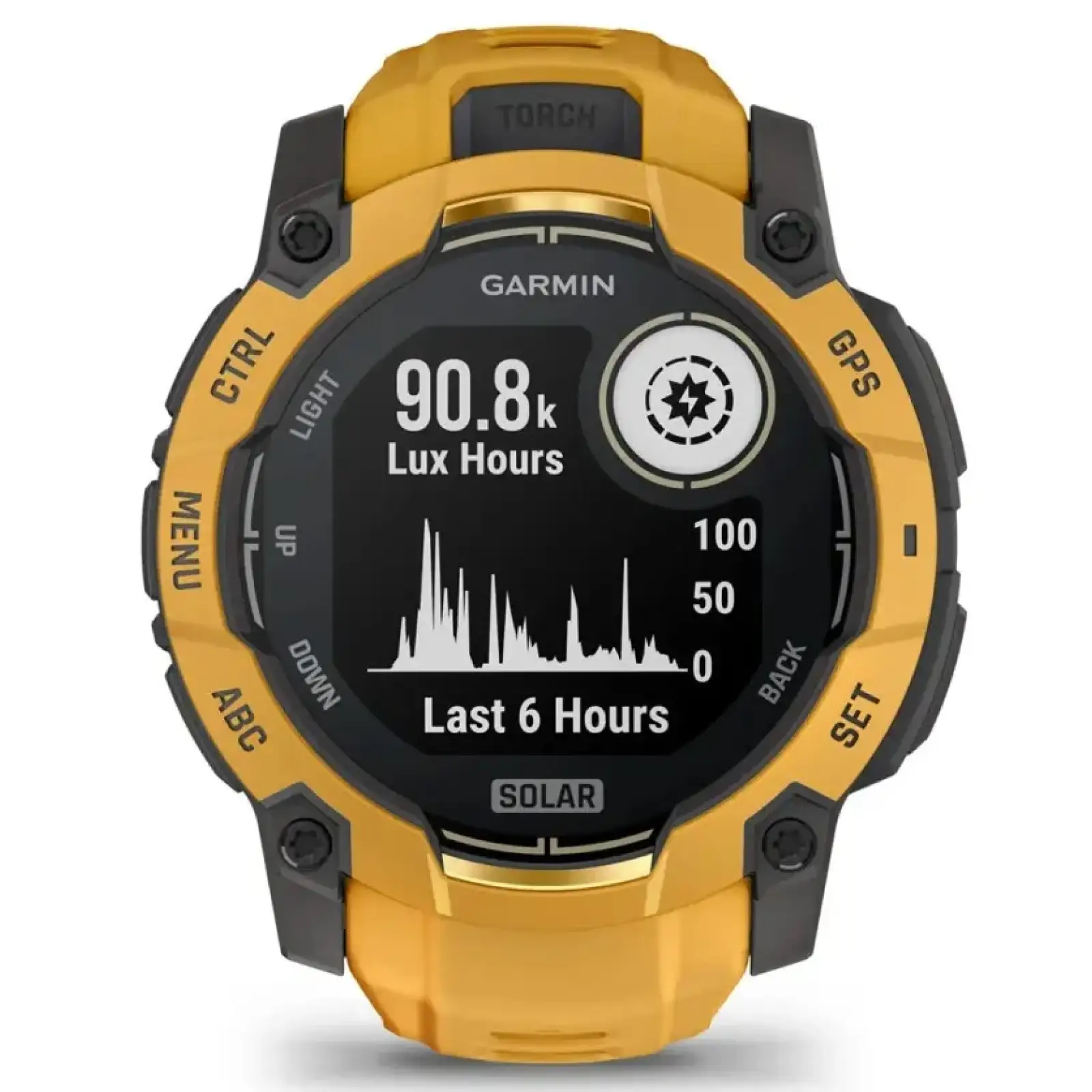 Смарт-годинник Garmin Instinct 3 50mm Solar Sunburst with Sunburst/Gray Band (010-02935-02/42)
