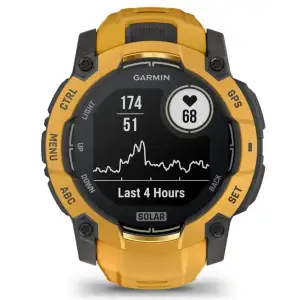 Смарт-годинник Garmin Instinct 3 50mm Solar Sunburst with Sunburst/Gray Band (010-02935-02/42)
