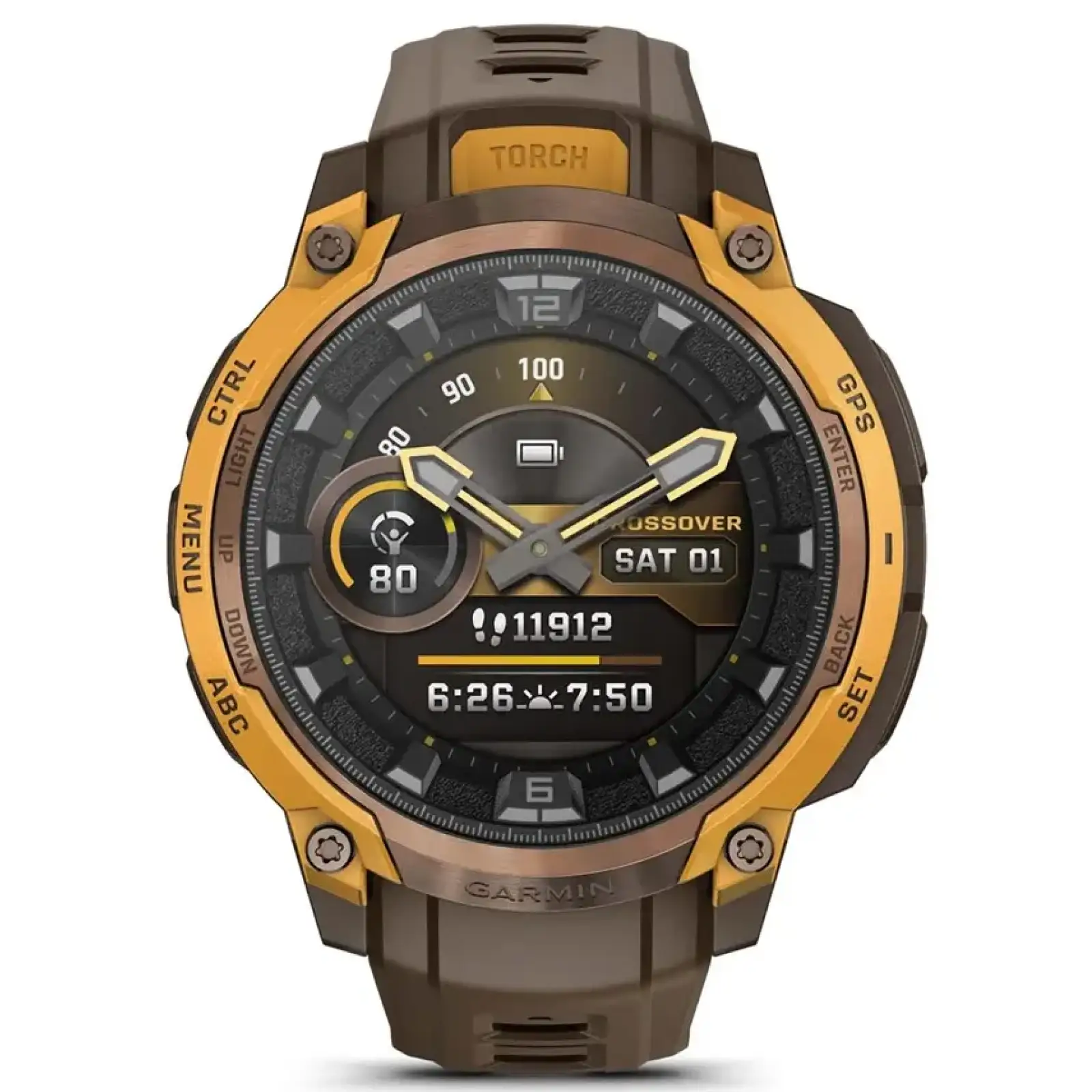 Смарт-годинник Garmin Instinct Crossover AMOLED Bronze/Sunburst (010-03398-01)