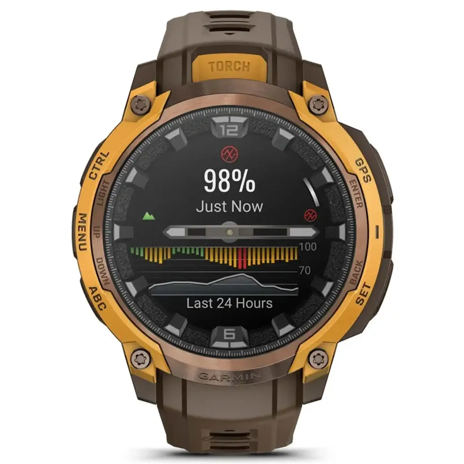 Смарт-годинник Garmin Instinct Crossover AMOLED Bronze/Sunburst (010-03398-01)