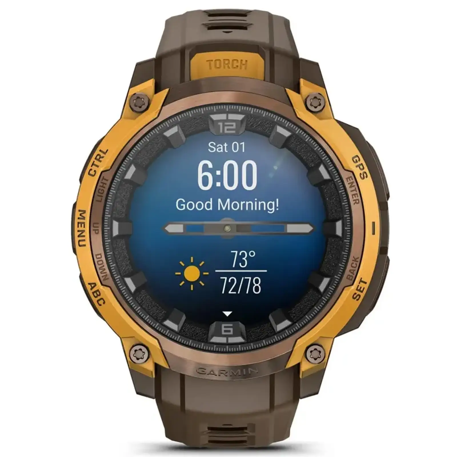 Смарт-годинник Garmin Instinct Crossover AMOLED Bronze/Sunburst (010-03398-01)