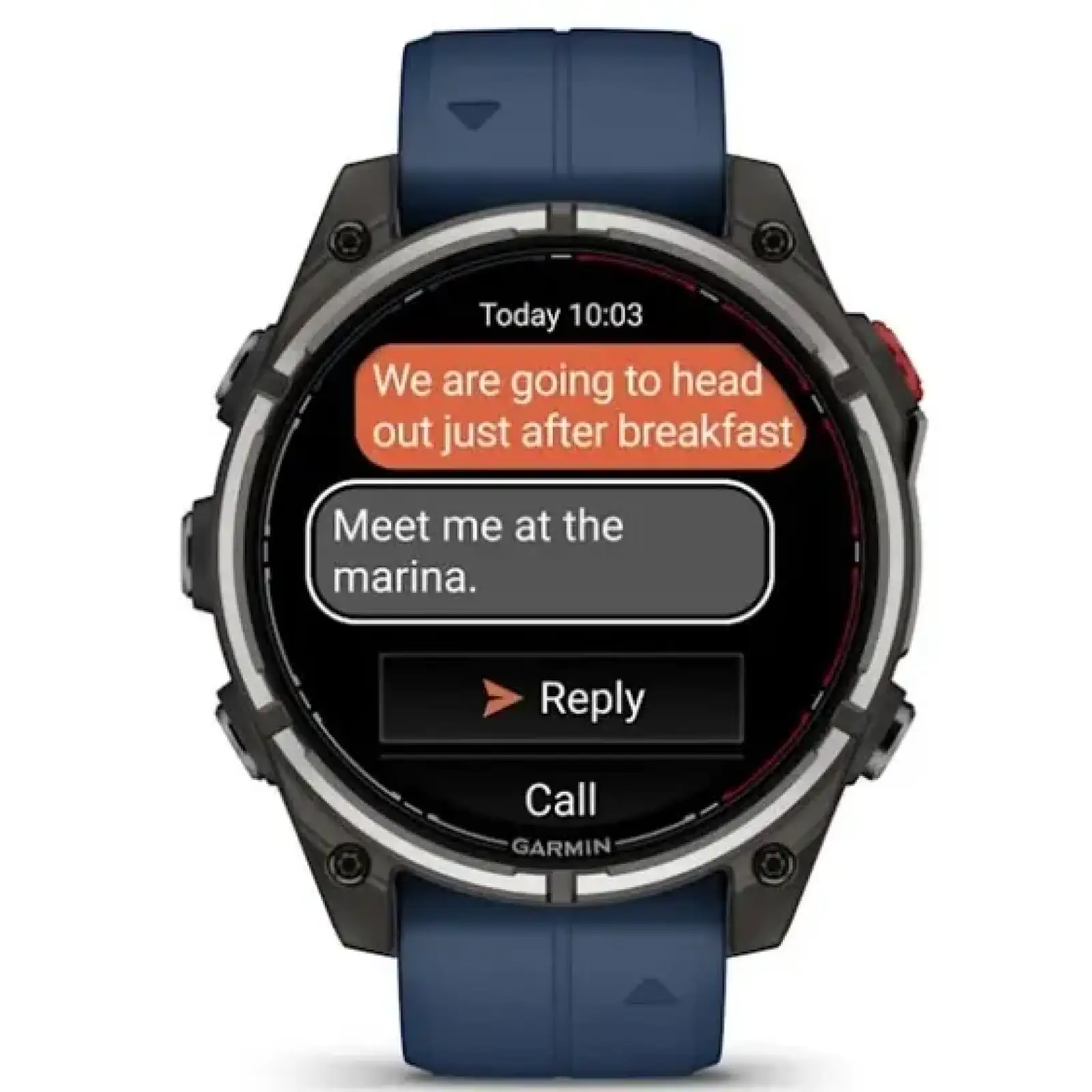 Смарт-годинник Garmin Quatix 8 Pro 47 mm AMOLED Marine GPS Titanium with Blue Silicone Band (010-03198-50)
