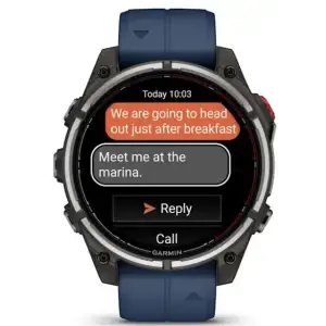 Смарт-годинник Garmin Quatix 8 Pro 47 mm AMOLED Marine GPS Titanium with Blue Silicone Band (010-03198-50)