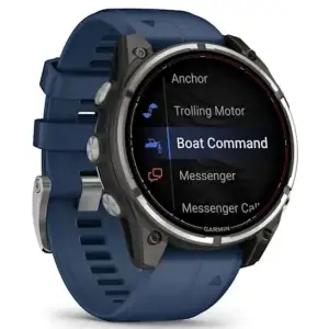 Смарт-годинник Garmin Quatix 8 Pro 47 mm AMOLED Marine GPS Titanium with Blue Silicone Band (010-03198-50)