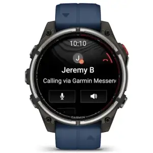 Смарт-годинник Garmin Quatix 8 Pro 47 mm AMOLED Marine GPS Titanium with Blue Silicone Band (010-03198-50)