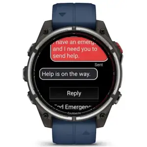 Смарт-годинник Garmin Quatix 8 Pro 47 mm AMOLED Marine GPS Titanium with Blue Silicone Band (010-03198-50)