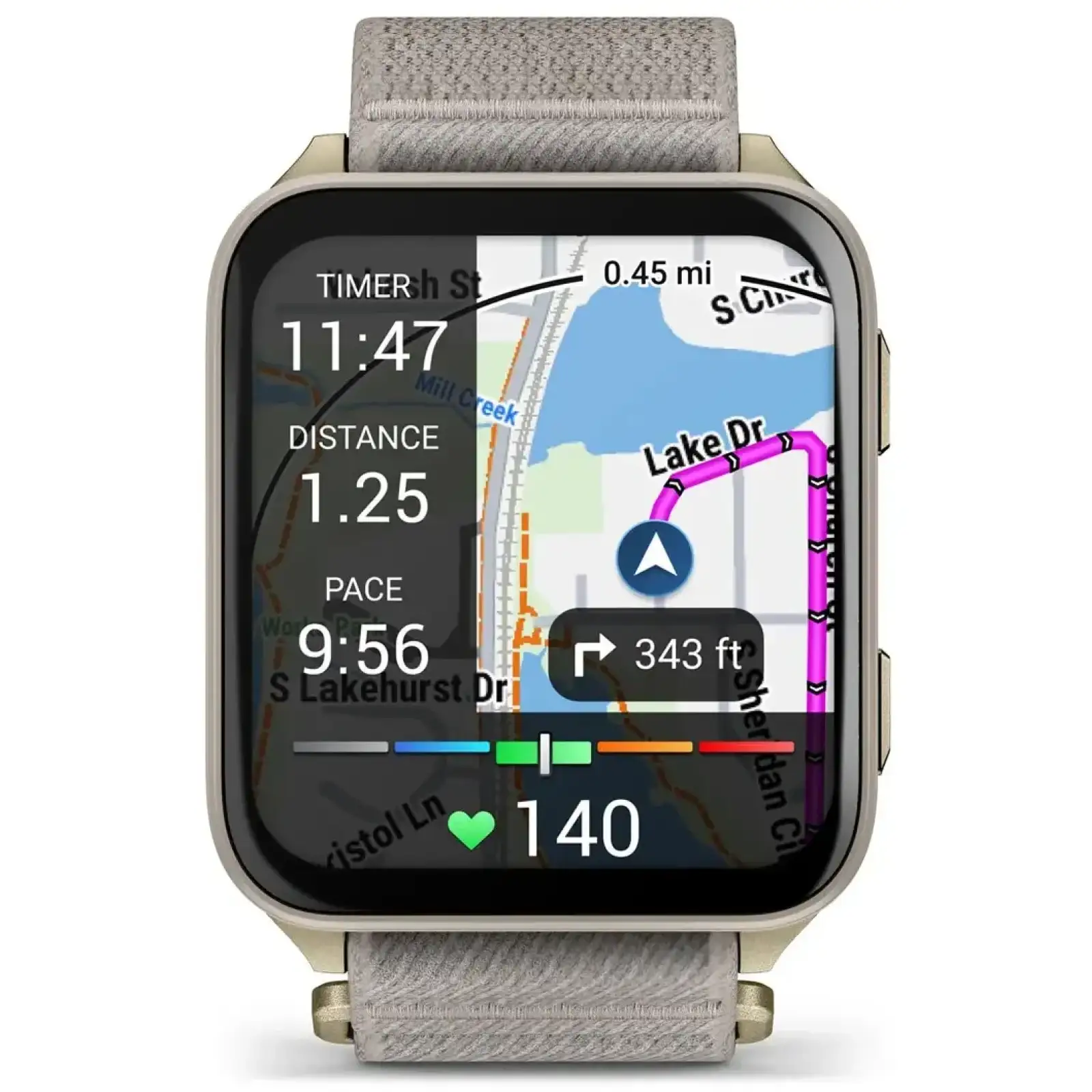 Смарт-часы Garmin Venu X1 Soft Gold with Titanium Caseback and French Gray Nylon Band (010-02980-33) UA