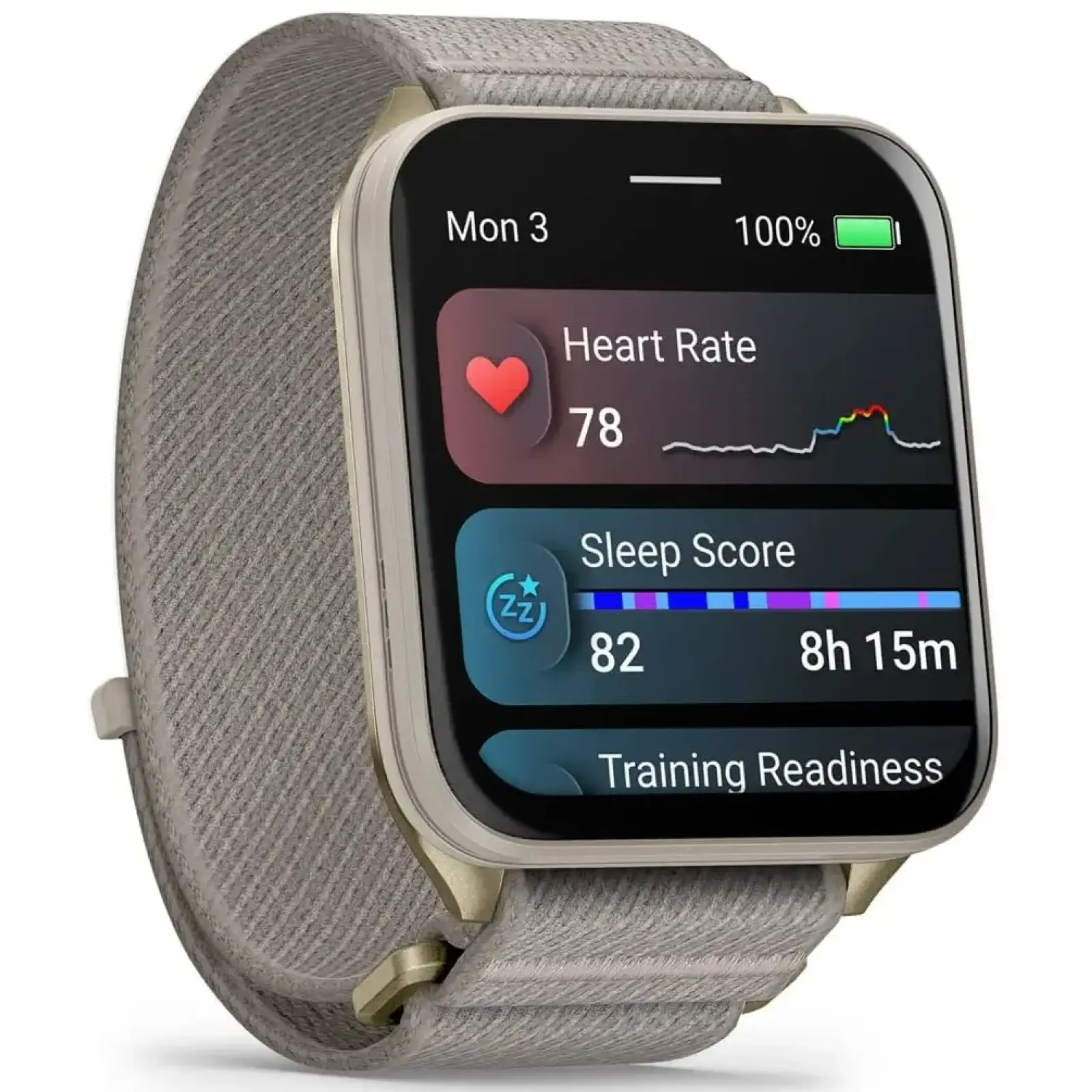 Смарт-часы Garmin Venu X1 Soft Gold with Titanium Caseback and French Gray Nylon Band (010-02980-33) UA