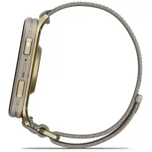 Смарт-часы Garmin Venu X1 Soft Gold with Titanium Caseback and French Gray Nylon Band (010-02980-33) UA