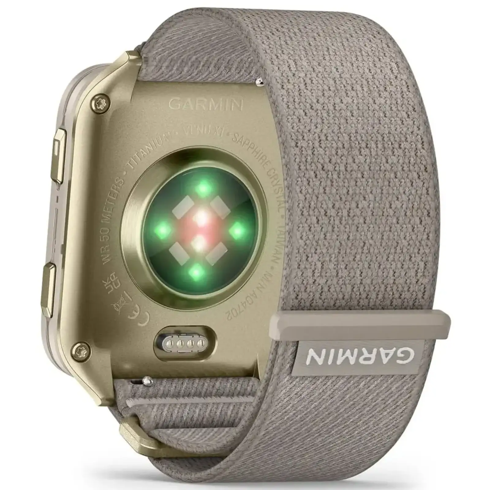 Смарт-часы Garmin Venu X1 Soft Gold with Titanium Caseback and French Gray Nylon Band (010-02980-33) UA