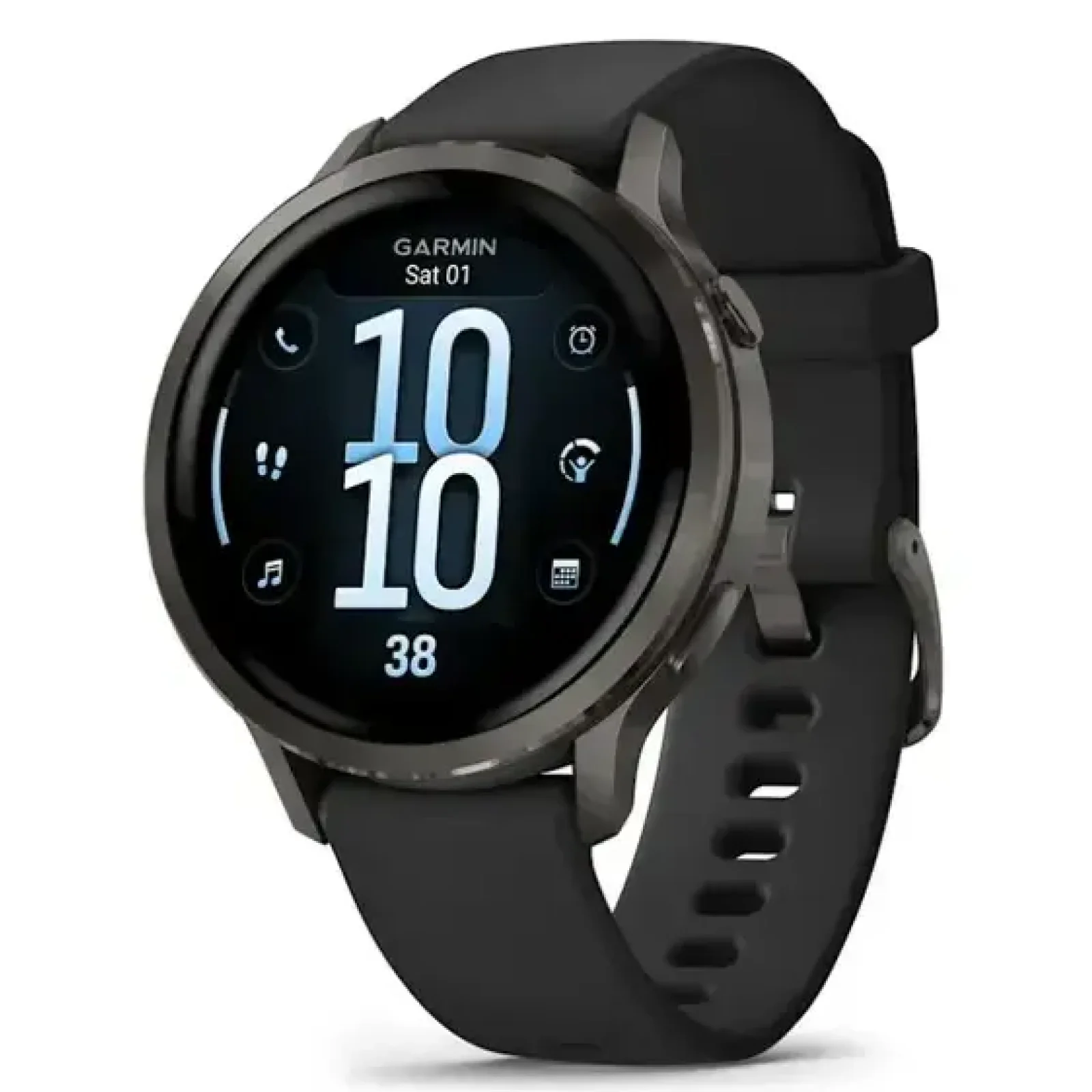 Смарт-годинник Garmin Venu 4 41mm Slate with Black Silicone Band (010-03013-02)